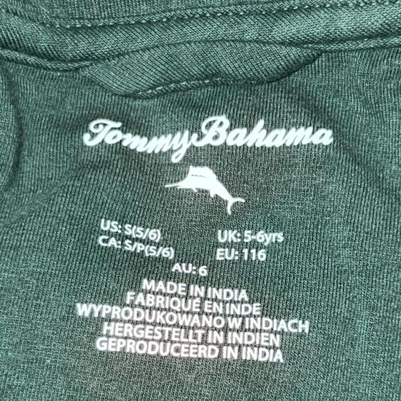 Little Boys Tommy Bahama 1/4 Zip Long Sleeve Hunter Green Pullover Polo Size 5/6 - Picture 2 of 3
